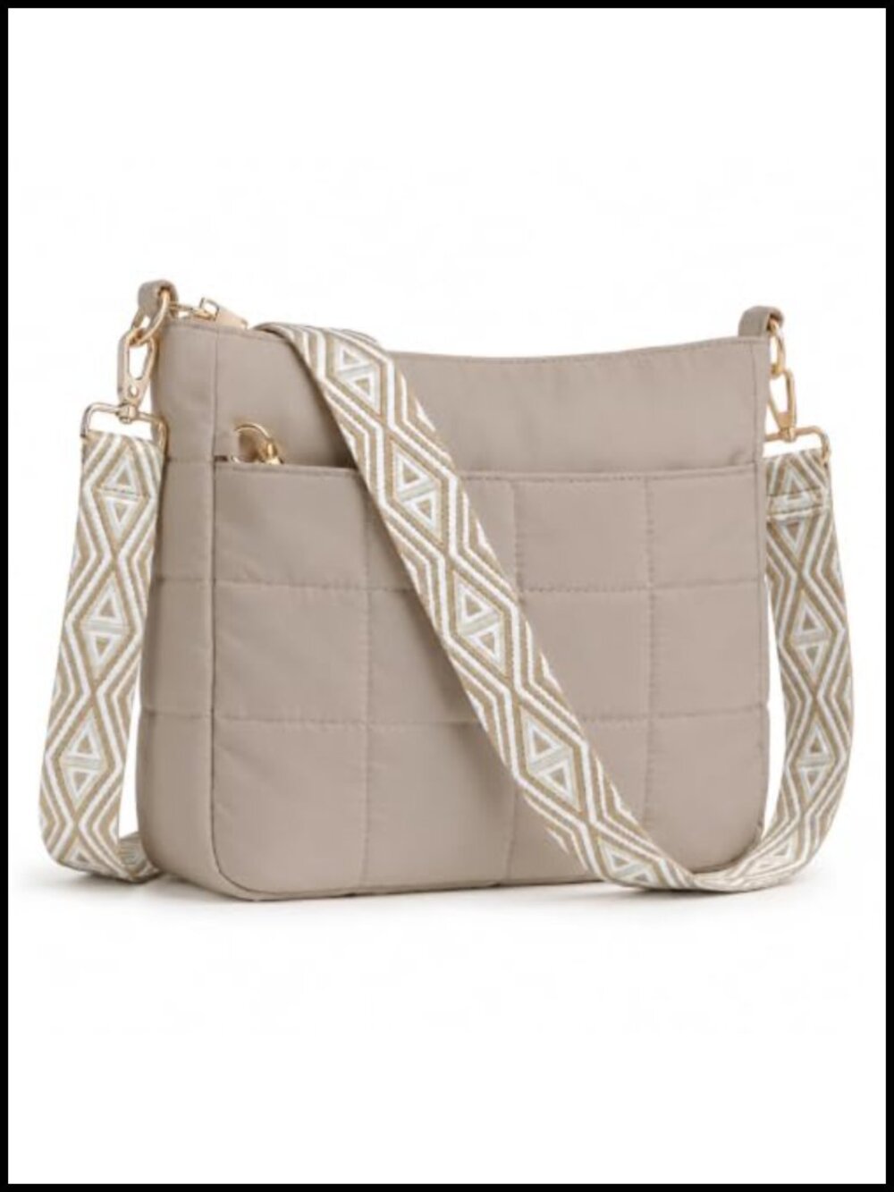 Quilted Nylon Crossbody Bag Lightweight Anti-Theft Puffer Purse
